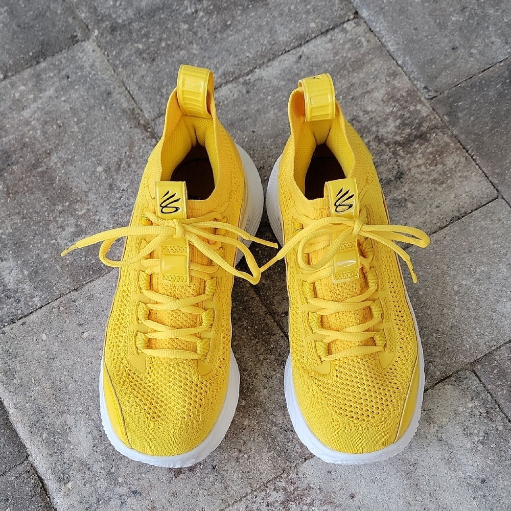 Under Armour Team Curry Flow 8 Smooth Butter & White Basketball Sneakers